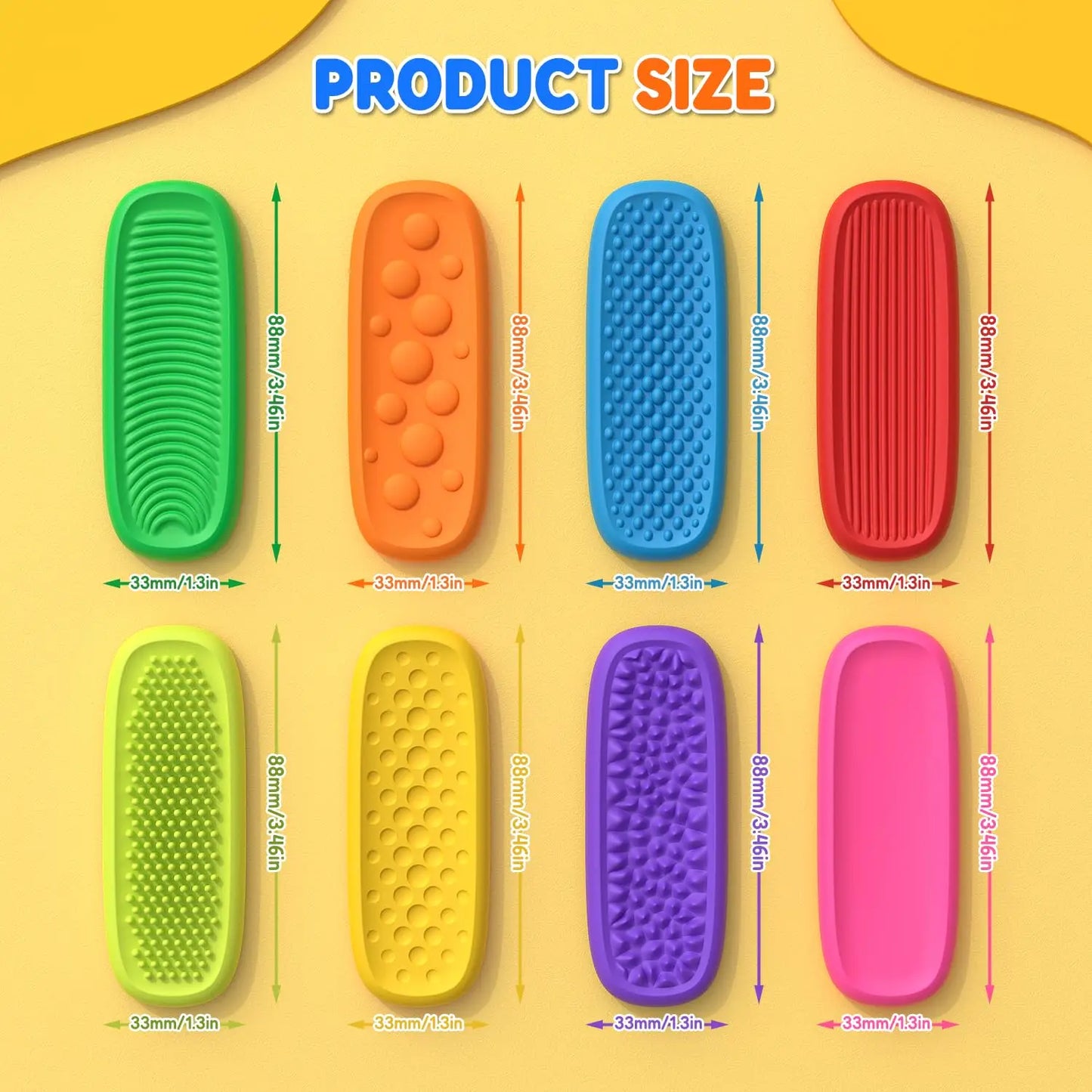 8Pcs EDC Fidget Bar Silicone Sensory Stone Antistress Sensory Fidget Toys for Autism Stress Relief Toy for Kids Adults