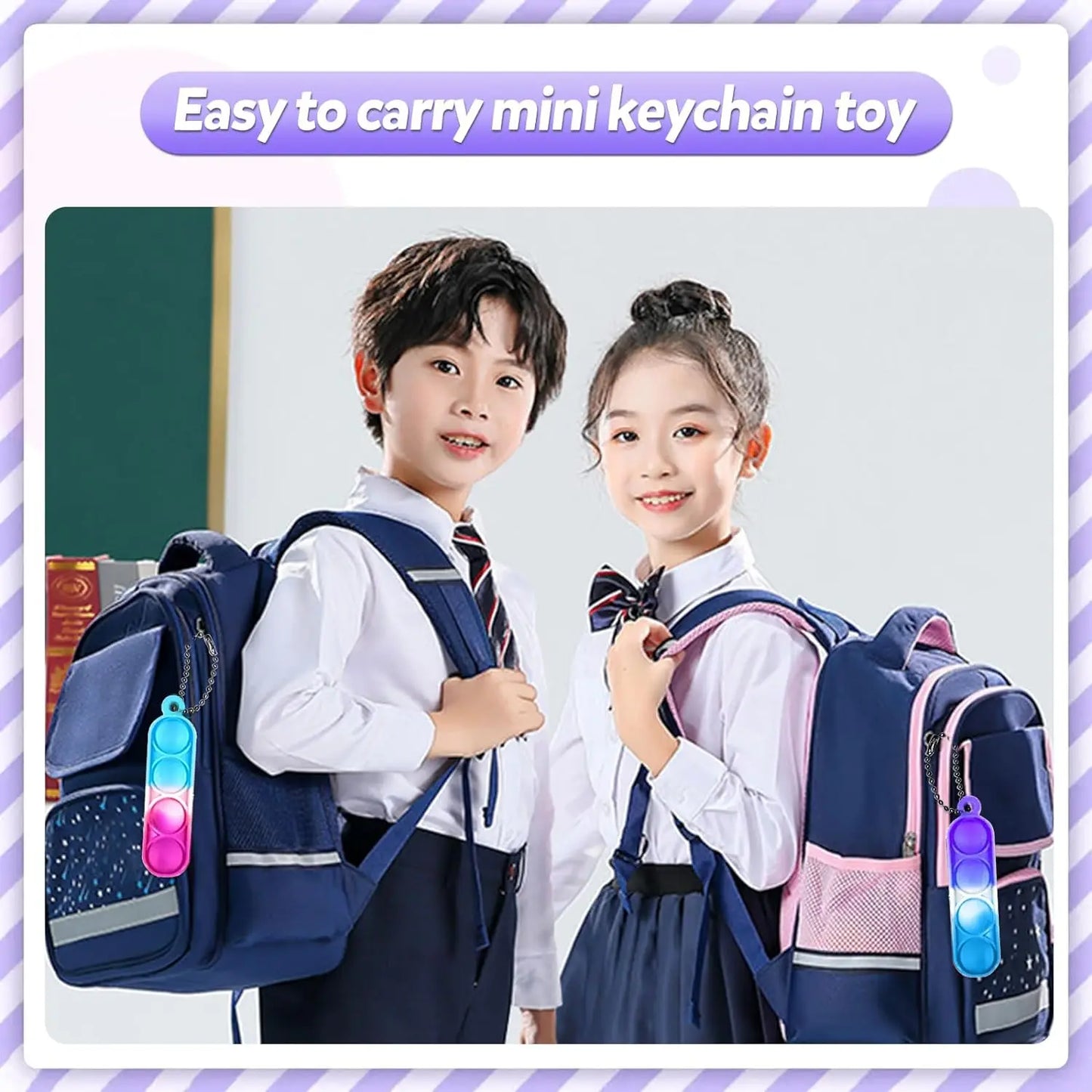 24/150Pcs Mini Pop Fidget Toy Pack Kit Keychain Stress Relief Hand Toys Party Favors Office Desk Toy for Kids Adults Brinquedos