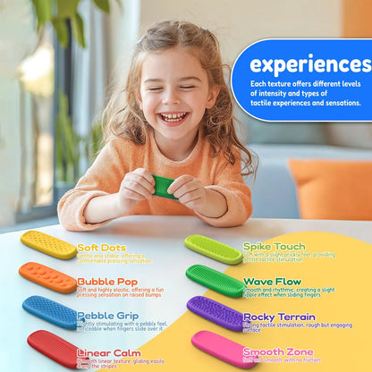 8Pcs EDC Fidget Bar Silicone Sensory Stone Antistress Sensory Fidget Toys for Autism Stress Relief Toy for Kids Adults
