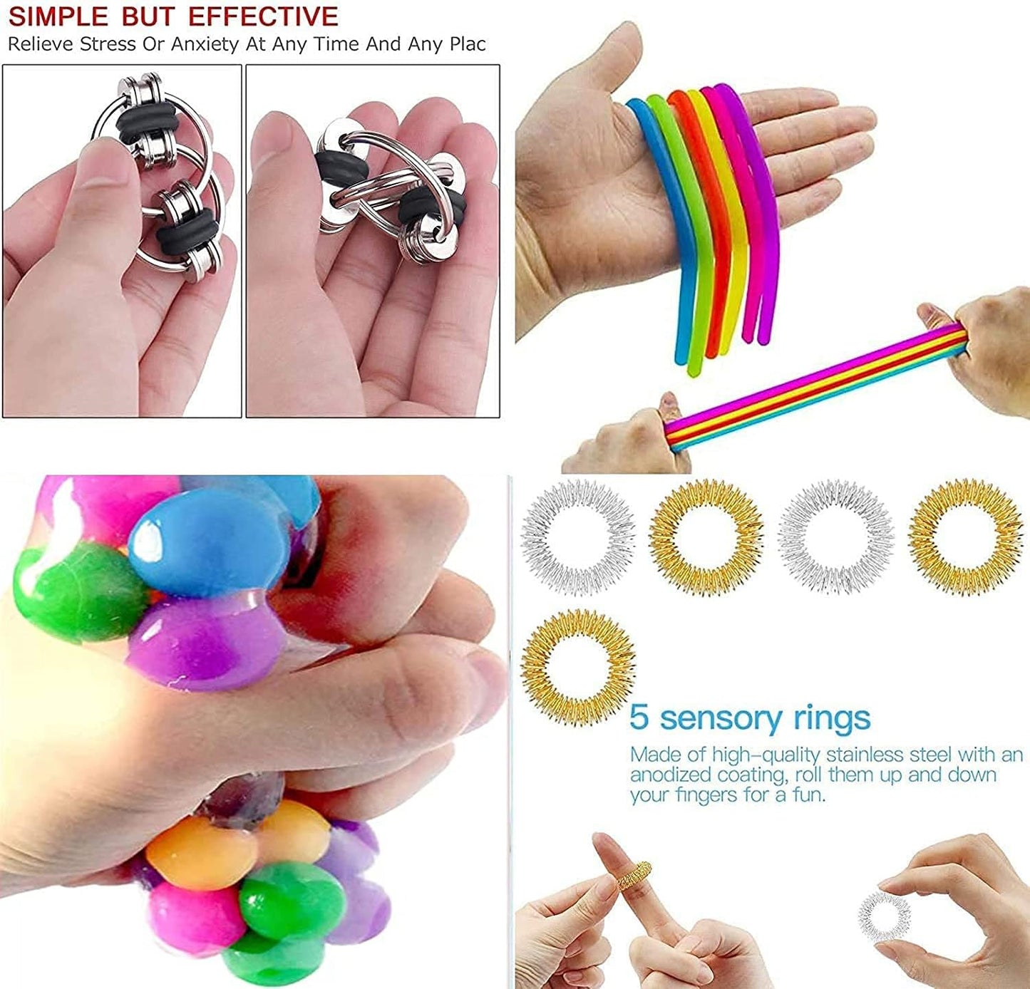 WOAILUO Fidget Toys Pack 2022 Pop Toys Box Set,Cheap Sensory Fidget Toys Pack Figet Toys Pack Figit Toys,Autism Special Needs Silicone Stress Reliever Toy(21Pcsc)