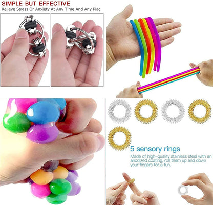 WOAILUO Fidget Toys Pack 2022 Pop Toys Box Set,Cheap Sensory Fidget Toys Pack Figet Toys Pack Figit Toys,Autism Special Needs Silicone Stress Reliever Toy(21Pcsc)
