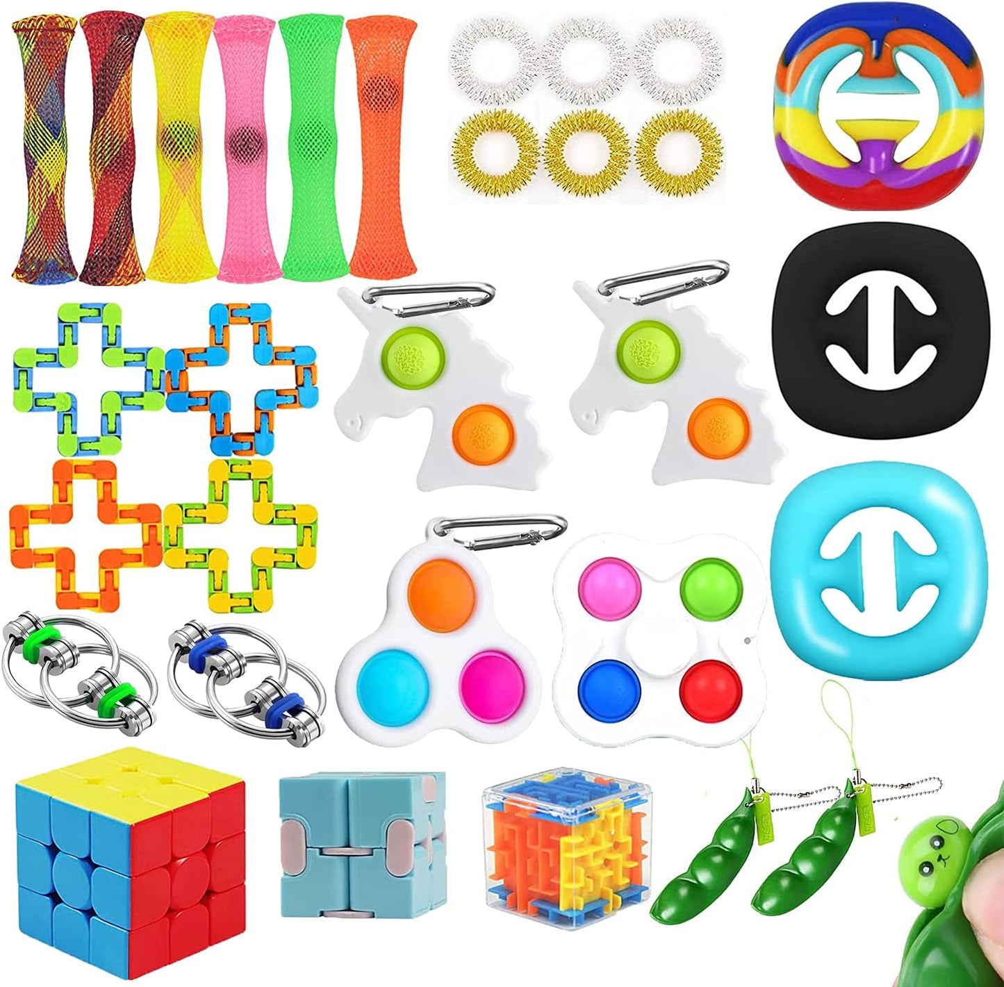 30 Pack Sensory Toys Set, Fidget Packs Relieves Stress and Anxiety Fidget Toy for Children Adults, Special Toys Assortment for Birthday Party Favors, Classroom Rewards Prizes, Carnival