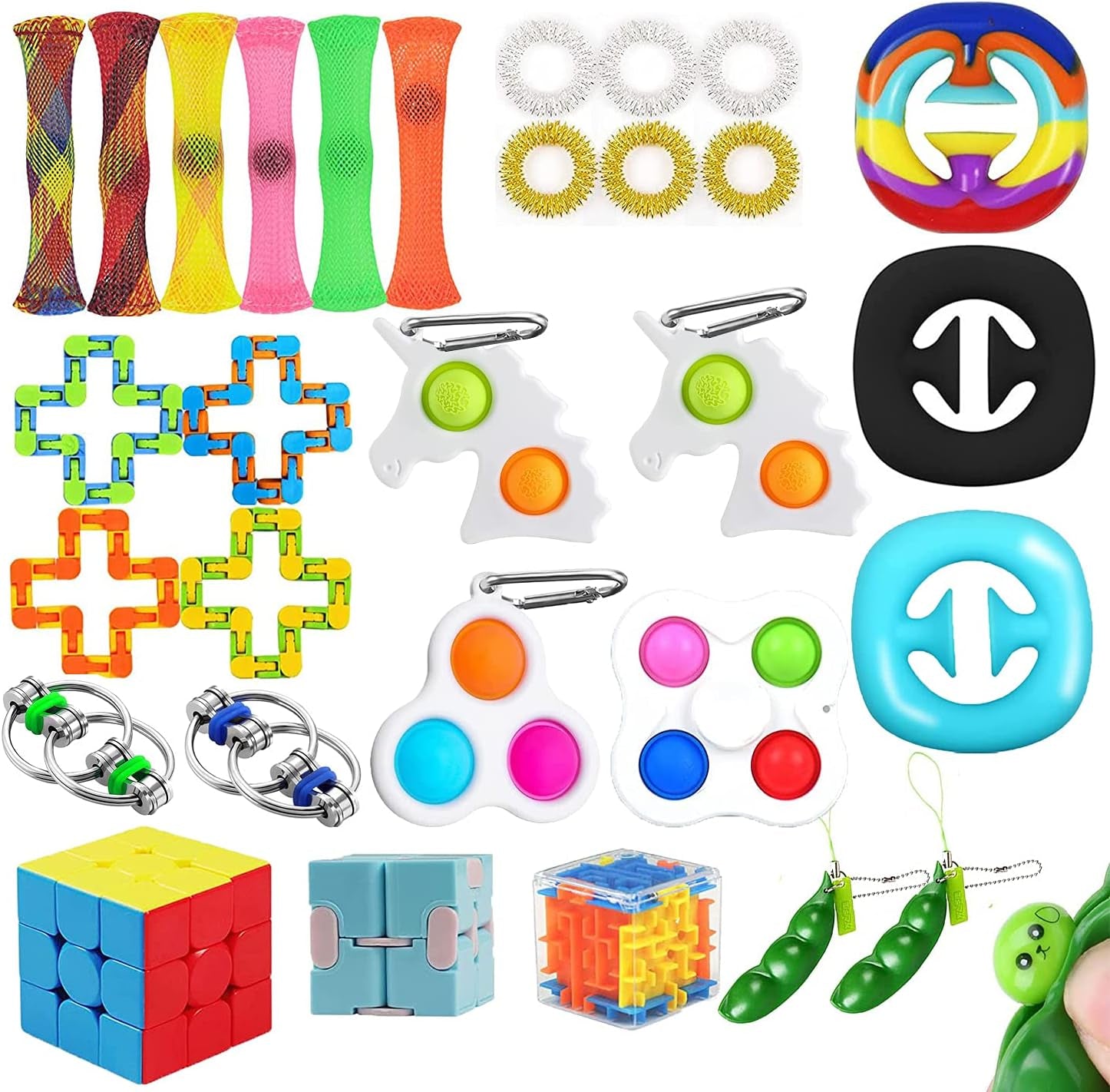 30 Pack Sensory Toys Set, Fidget Packs Relieves Stress and Anxiety Fidget Toy for Children Adults, Special Toys Assortment for Birthday Party Favors, Classroom Rewards Prizes, Carnival