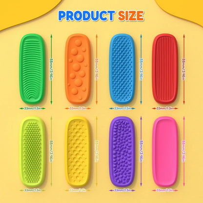 8Pcs EDC Fidget Bar Silicone Sensory Stone Antistress Sensory Fidget Toys for Autism Stress Relief Toy for Kids Adults