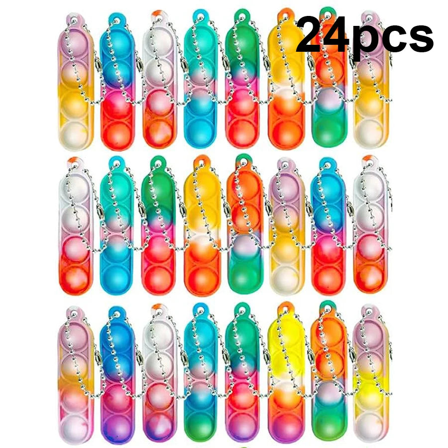 24/150Pcs Mini Pop Fidget Toy Pack Kit Keychain Stress Relief Hand Toys Party Favors Office Desk Toy for Kids Adults Brinquedos