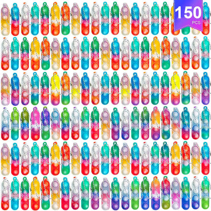 24/150Pcs Mini Pop Fidget Toy Pack Kit Keychain Stress Relief Hand Toys Party Favors Office Desk Toy for Kids Adults Brinquedos