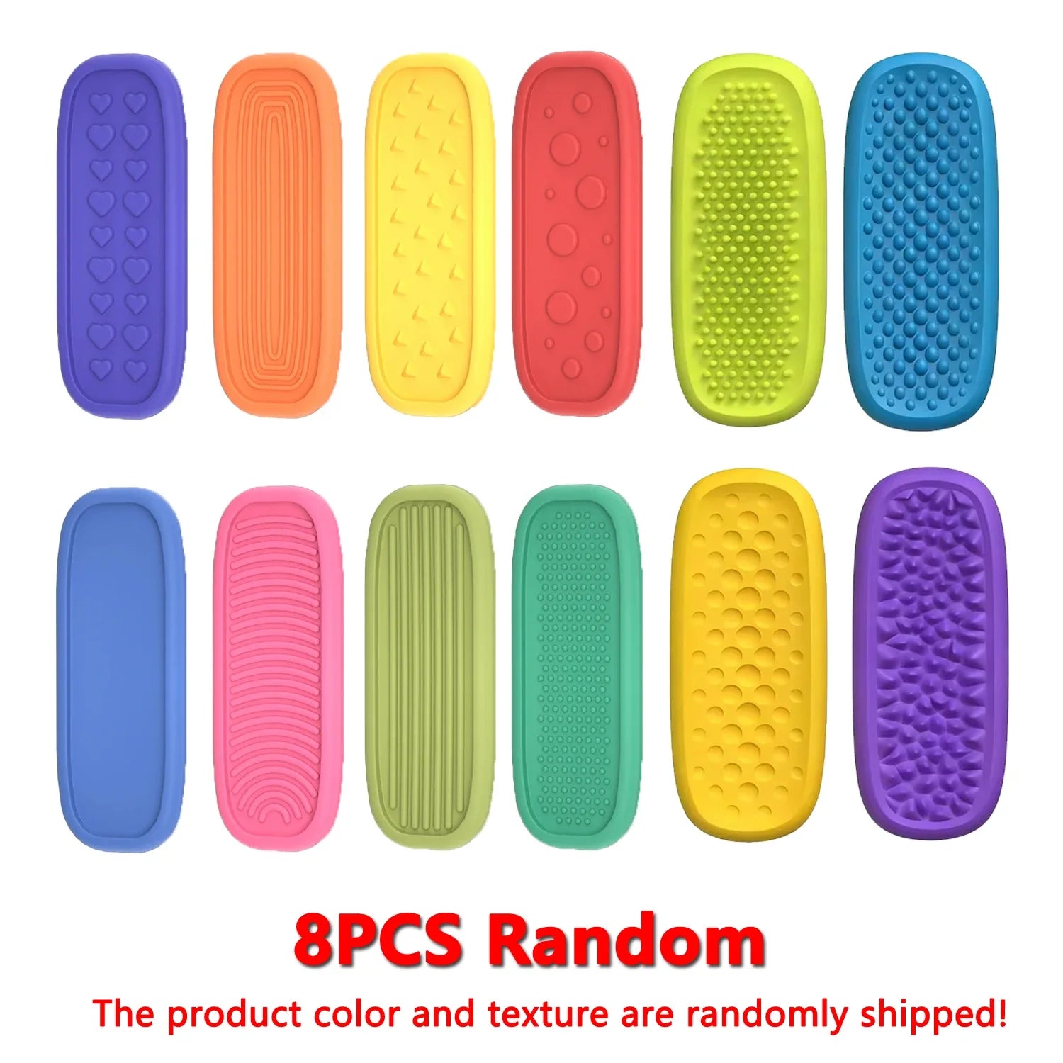 8Pcs EDC Fidget Bar Silicone Sensory Stone Antistress Sensory Fidget Toys for Autism Stress Relief Toy for Kids Adults
