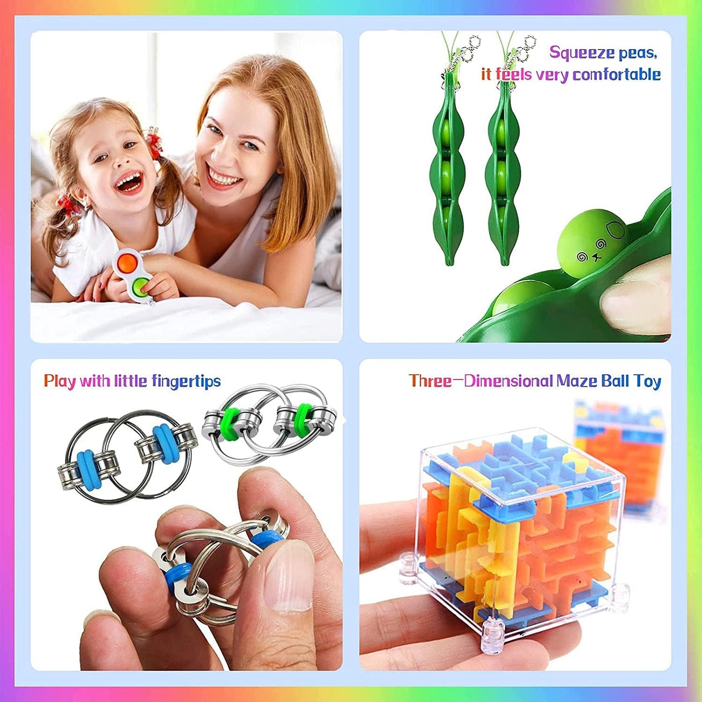 30 Pack Sensory Toys Set, Fidget Packs Relieves Stress and Anxiety Fidget Toy for Children Adults, Special Toys Assortment for Birthday Party Favors, Classroom Rewards Prizes, Carnival