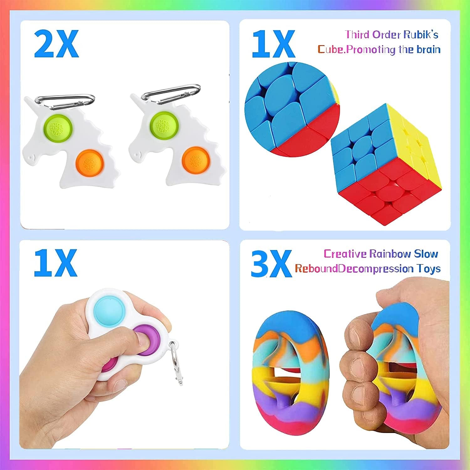 30 Pack Sensory Toys Set, Fidget Packs Relieves Stress and Anxiety Fidget Toy for Children Adults, Special Toys Assortment for Birthday Party Favors, Classroom Rewards Prizes, Carnival